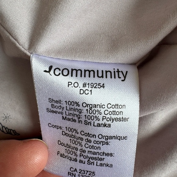 Anthropologie Community Aritzi Moto Bomber Jacket Sz S Organic Cotton Black - Picture 14 of 16